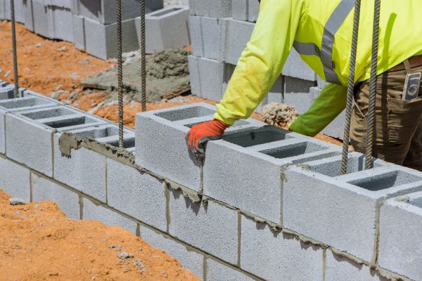 Concrete Blocks Installation in Brick