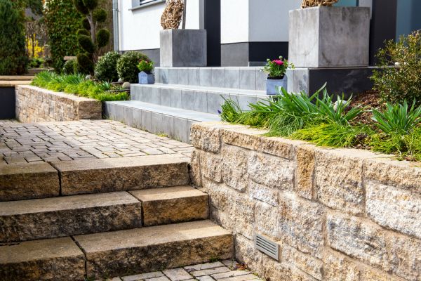 Stone Step Replacement in Brick